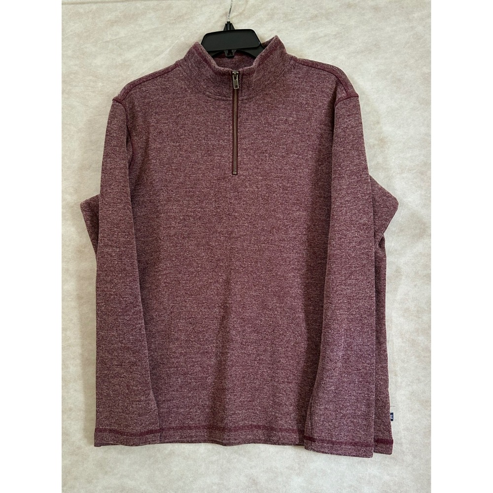 Gap Mens Burgundy Heathered Quarter Zip Pullover Sweater GP001957 Size L